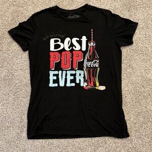Coca Cola Women's Black Tee with Colorful Graphic